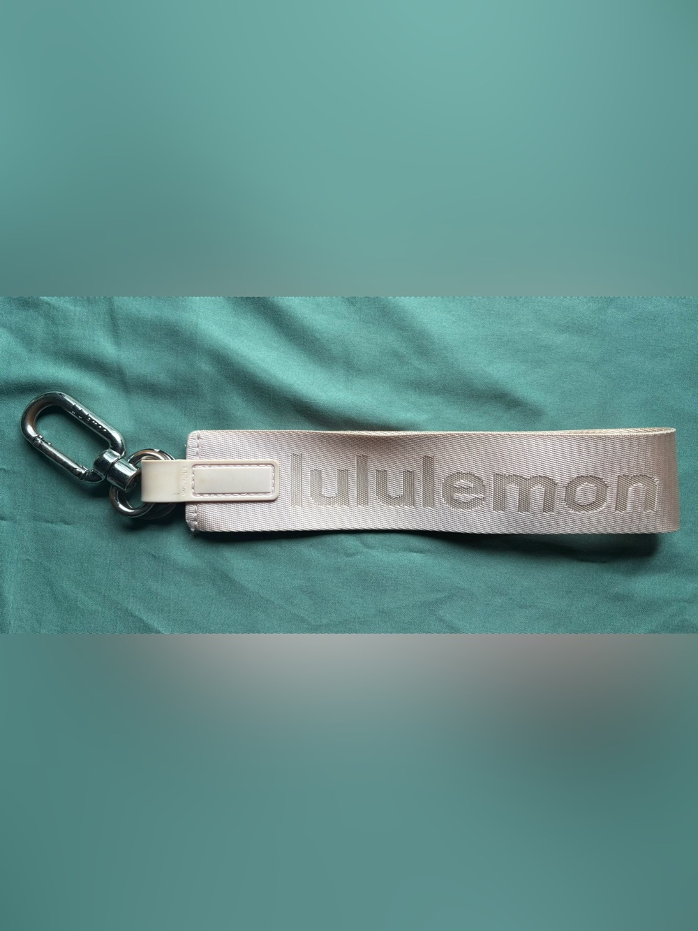 lululemon athletica Light Pink Logo Wrist Strap Key Holder